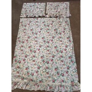Vintage Croscill Home Fashions Full Sheet Set Floral Ruffle Pink Cream 4pc